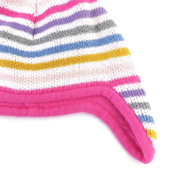 Tucker + Tate Girls Rainbow Pom Pom Beanie Hat NEW - Picture 3 of 6
